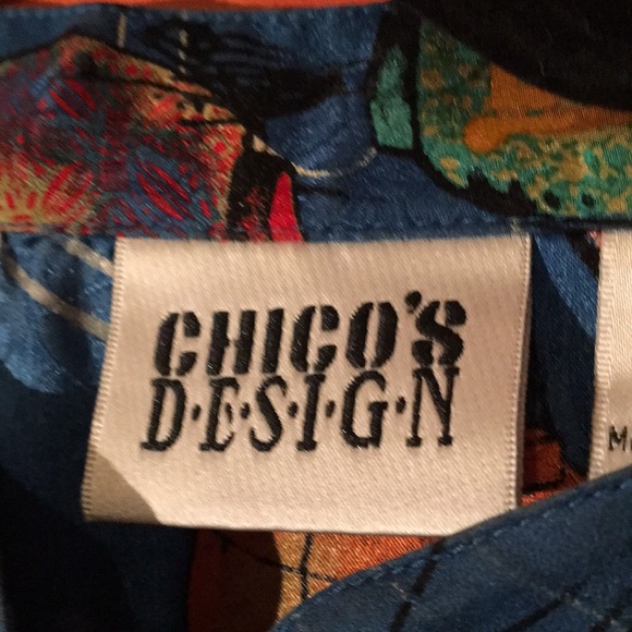 Chico’s Design Colorful Japanese Lantern Pattern Shirt Size 3/ Large 14/16 Plus - Picture 2 of 16